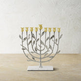 Pomegranate Silver And Gold Menorah